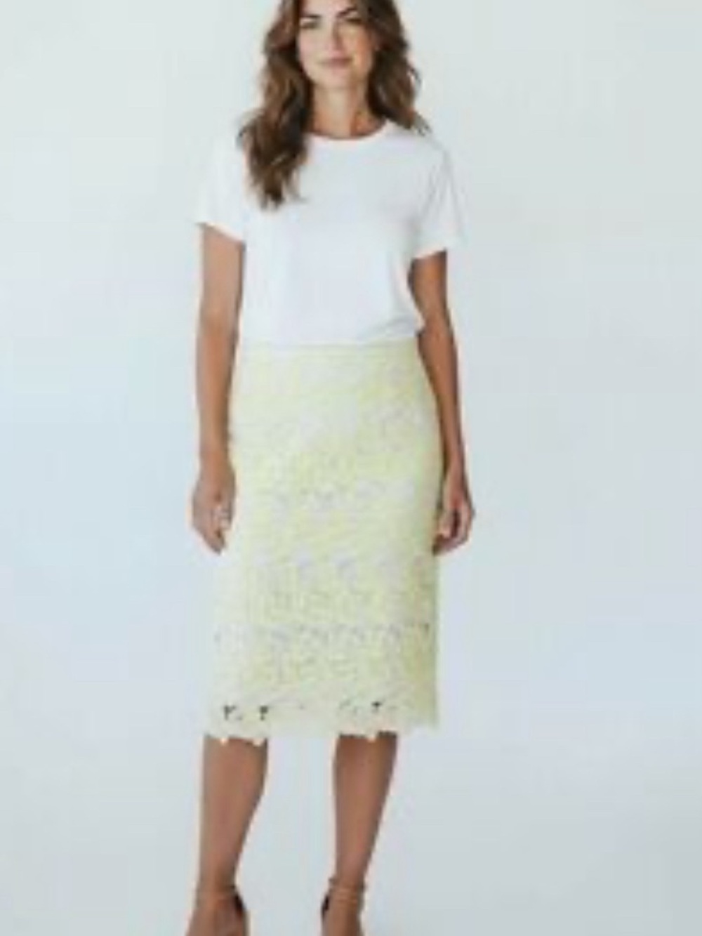 NWT Anthropologie Sunday’s in Brooklyn Yellow Lace Skirt XS